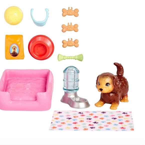 BARBIE PETS & ACCESSORIES INTERACTIVE PUPPY PLAY SET ELEVEN PIECES NWT & NIB - Picture 2 of 9